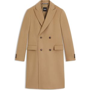 Mantel van scheerwol en kasjmier met twee rijen knopen