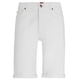 Tapered-fit shorts van wit stretchdenim