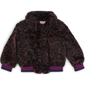 Kinderjas van imitatiebont met luipaardprint
