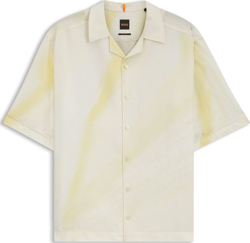 BOSS Orange - Lapisy - Overhemd - Multicolor - Relaxed Fit, Artworkprint, Mix van Lyocell en Linnen