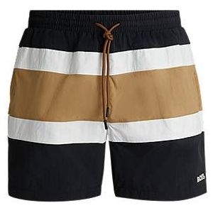 Volledig gevoerde zwemshorts met color-blocking