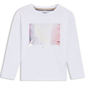 T-shirt voor kinderen met lange mouwen en artwork, van stretchkatoen