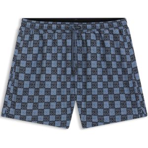 Zwemshort met dambordlogo’s