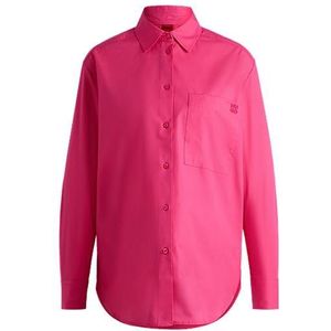 Oversized-fit blouse van katoenen canvas met logostiksel