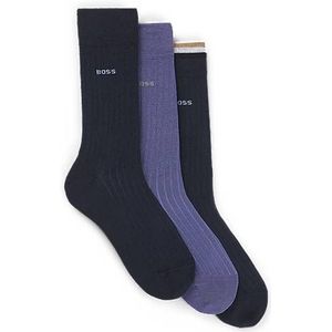 Set van drie paar sokken van een katoenmix in standaardlengte
