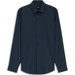 Slim-fit overhemd van oxford katoen met stretch en print