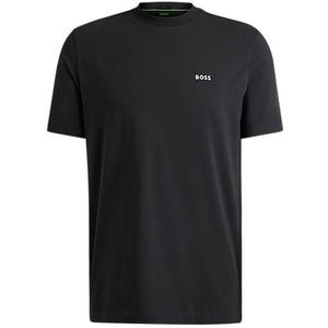 Regular-fit T-shirt van stretchkatoen met contrasterend logo