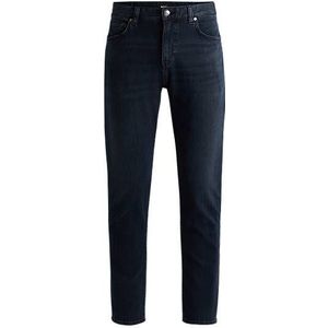 Maine Regular-fit jeans van koolzwart-marineblauw Italiaans denim