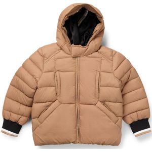 Gewatteerde kinderjas met logopatch in rubberlook