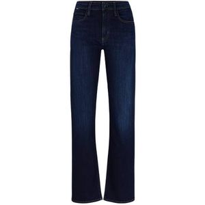 Straight-fit jeans van blauw stretchdenim