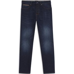 Taps toelopende jeans van donkerblauwe selvedge denim