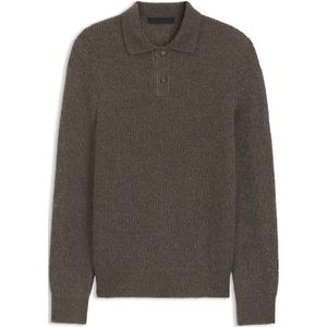 Trui in geribd mouliné met polokraag uit de BECKHAM x BOSS-collectie