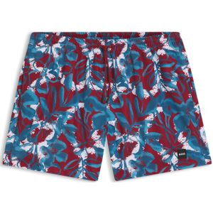 Zwemshort met all-over-print en logopatch