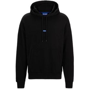 Hoodie van katoenen badstof met blauw logolabel