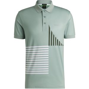 Paddy actieve polo van stretchjersey met digitale print
