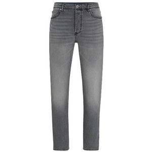 Tapered-fit jeans van grijs stretchdenim