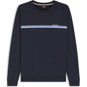 Sweatshirt van katoenen sweatstof met streep en logo