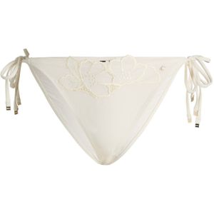 Bikinibroekje met strikbandjes en geborduurde details