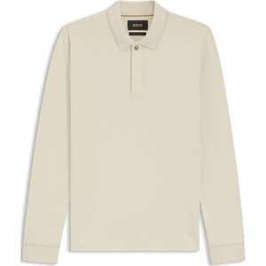 Polo met blinde knoopsluiting van katoen en kasjmier