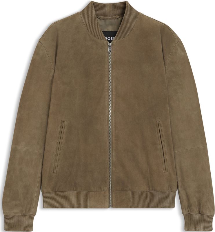 Regular-fit jas van suède