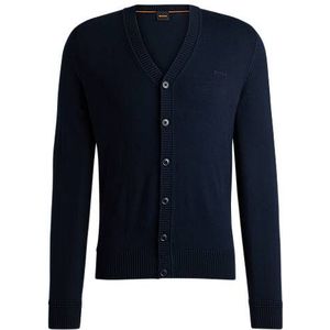 Regular-fit vest van een wolmix met logostiksel