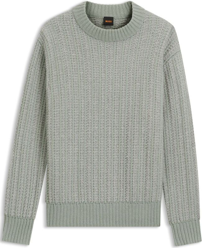 Trui van een wolmix met ribgebreide structuur