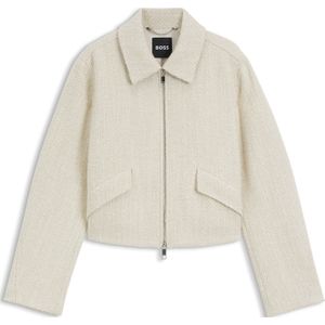 Mantel met dubbelzijdige ritssluiting van boucléstof