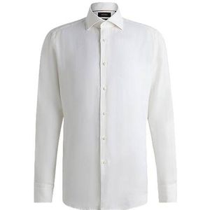 Regular-fit shirt in linen with spread collar