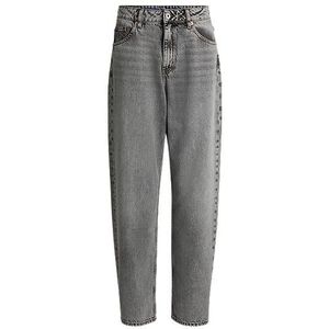 Relaxed-fit jeans van acid-washed stevig grijs denim