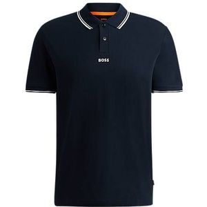 Polo van fijn piqué met contrastdetails