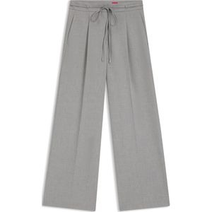 Regular-fit broek met wijde pijpen van gemêleerd stretchmateriaal