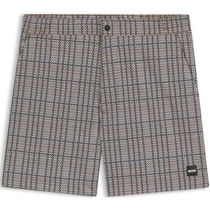 Zwemshort met microprint en logopatch