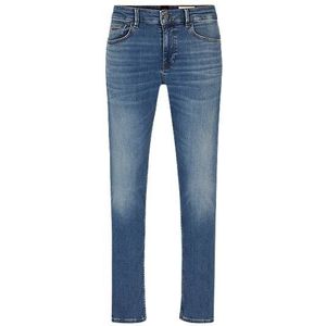 Slim-fit jeans van blauw soft-motion denim
