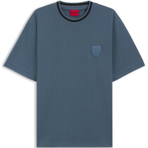 T-shirt van een katoenmix met streep in gevallen steken