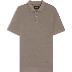 Polo van zijde en wol met parelmoerknopen