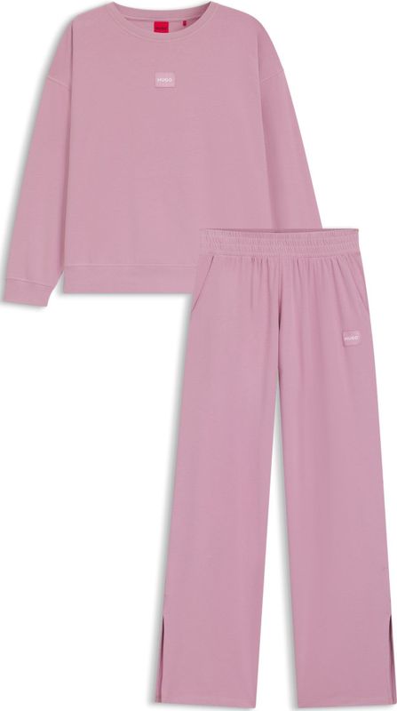 HUGO - Relaxed-fit Pyjama - Stretchkatoen - Met Logolabels