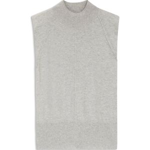 Mouwloze gebreide top van kasjmier met schouderpatches