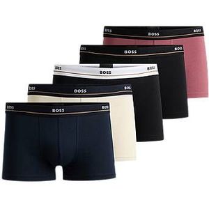 Set van vijf korte boxers met logotailleband van stretchkatoen
