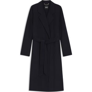 Lange slim-fit mantel van een wolmix