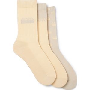 Set van drie paar korte sokken met tweedelige logo’s