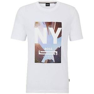 T-shirt van katoenen jersey met artwork in een combinatie van technieken