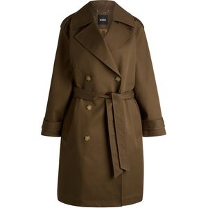 Double-breasted mantel van waterafstotende katoen