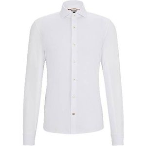 Casual-fit overhemd met lange mouwen van katoenen jersey