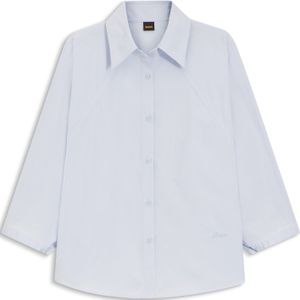 Relaxed-fit blouse van katoenen popeline met kimonomouwen