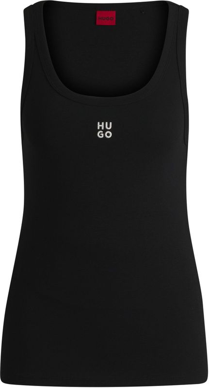 HUGO Datamia - Wit - 66% Katoen, 29% Polyester (Gerecycled), 5% Elastaan