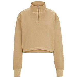 Korter relaxed-fit sweatshirt met rits aan de halslijn