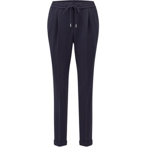 Regular-fit broek met trekkoord van kreukbestendige Japanse crêpe