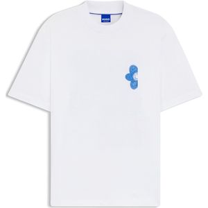 T-shirt van katoenen jersey met Happy HUGO-logo-artwork