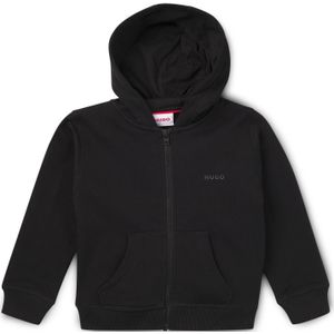 Kinderhoodie van een katoenmix met rits en logoprint