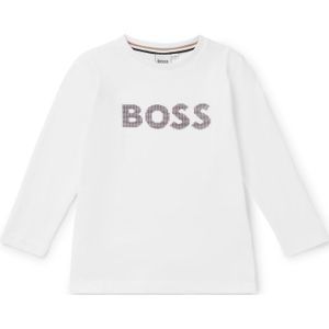 Katoenen kindershirt met lange mouwen en logo van siliconen stippen